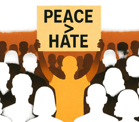 20251003 1025 peaceful protest silhouette simple compose 01k6nhmkqnfe2bbktjdfzdyaca