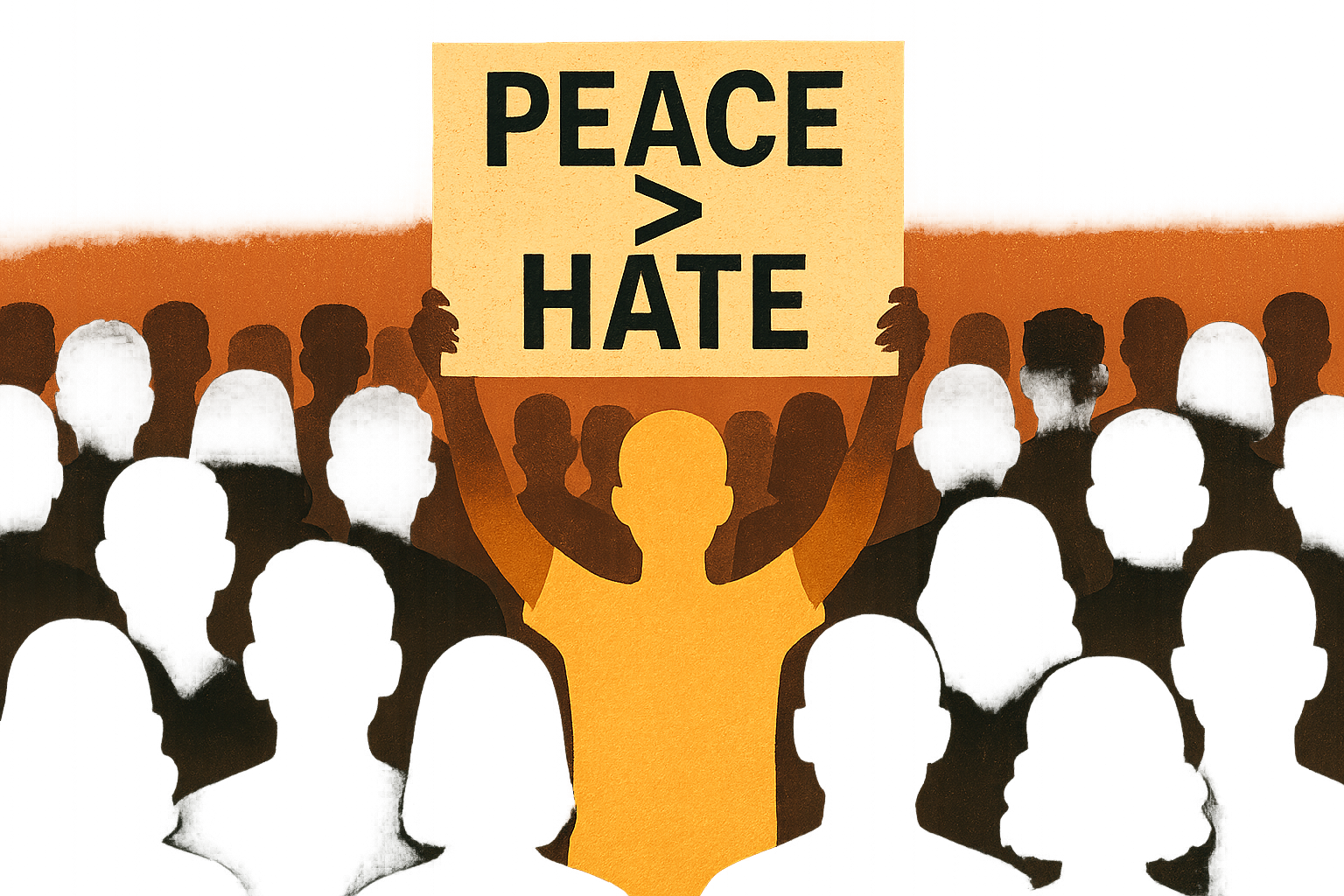 20251003 1025 peaceful protest silhouette simple compose 01k6nhmkqnfe2bbktjdfzdyaca