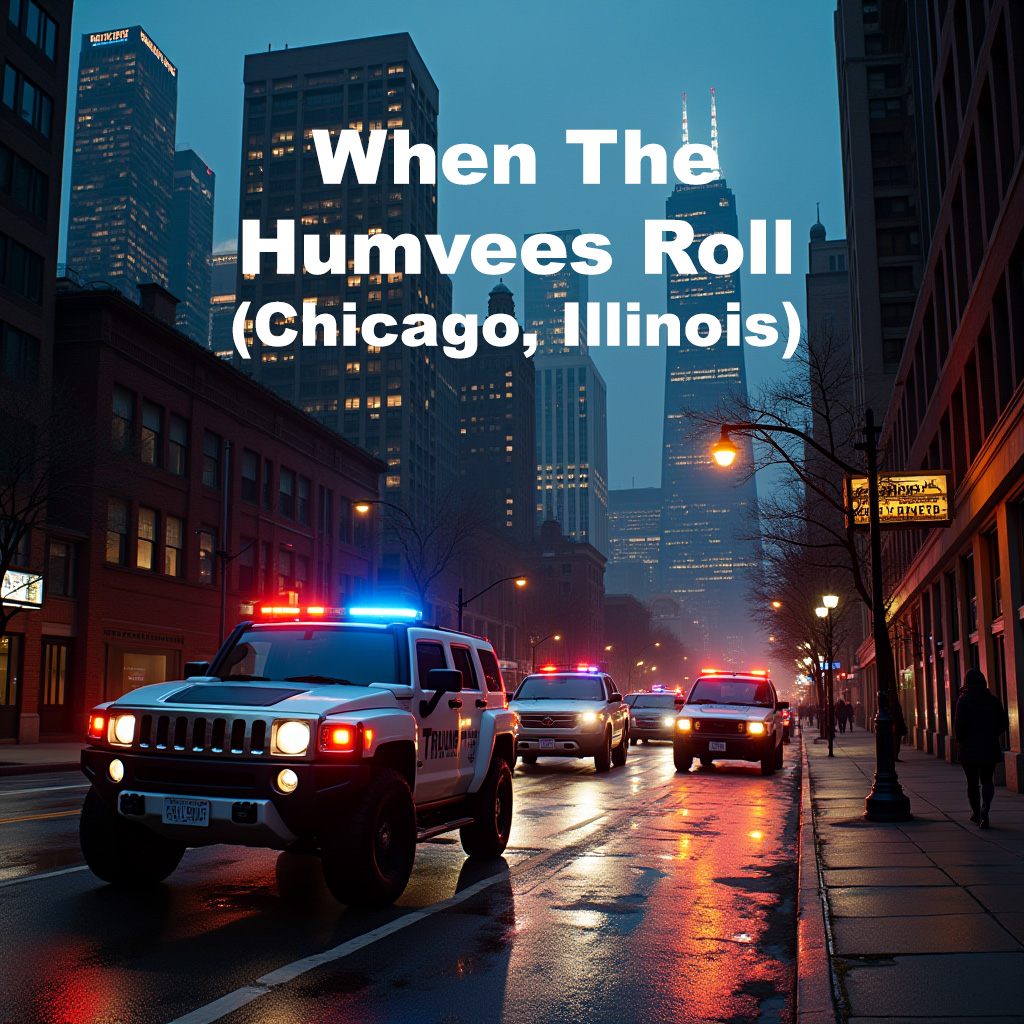 humvees roll (chicago, illinois version – trump's shadow)