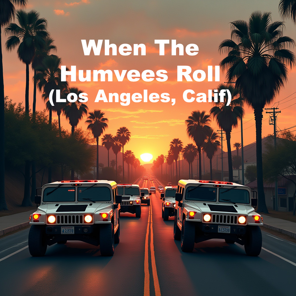humvees roll (los angeles, california version – trump's shadow)