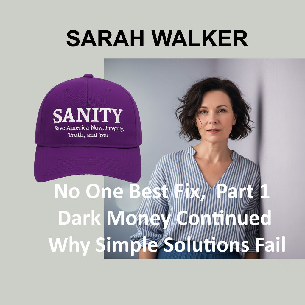 No One Best Fix, Part 1 Dark Money Continued Why Simple Solutions Fail