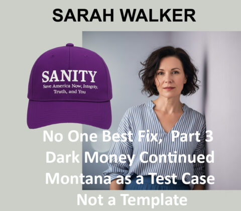 No One Best Fix, Part 3 Dark Money Continued Montana as a Test Case, Not a Template
