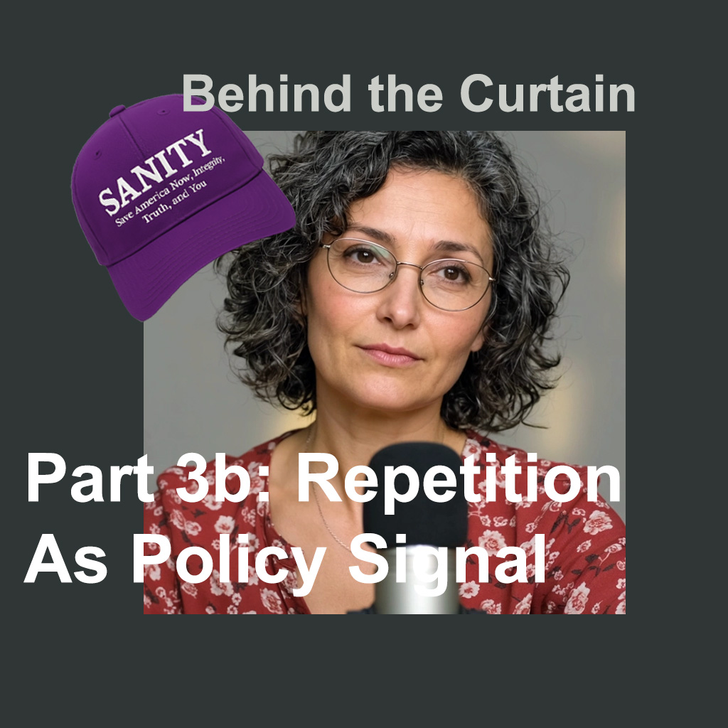 Part 3b – Repetition As Policy Signal