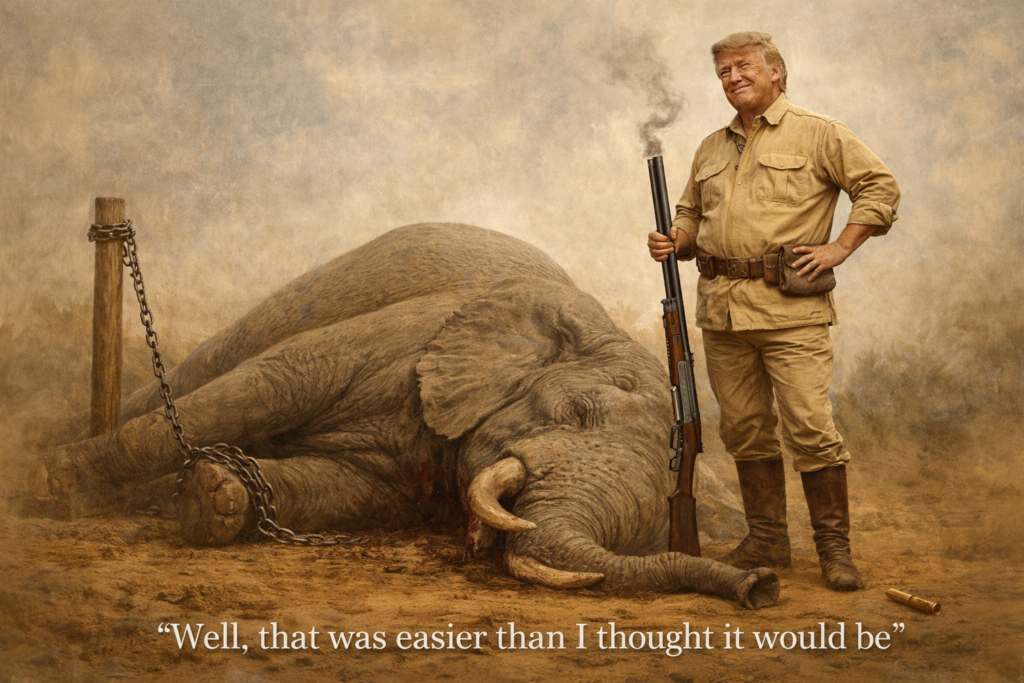 20260221 1153 Elephant Triumph Illustration remix 01kj0w5zfrfd8r7y71mexn13rr