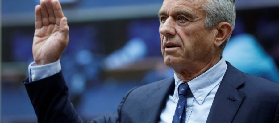 Democratic presidential candidate Robert F. Kennedy Jr. testifies at a hearing examining the Missouri v. Biden case
