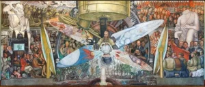Rivera Diego finished mural in Mexico City to show details and color